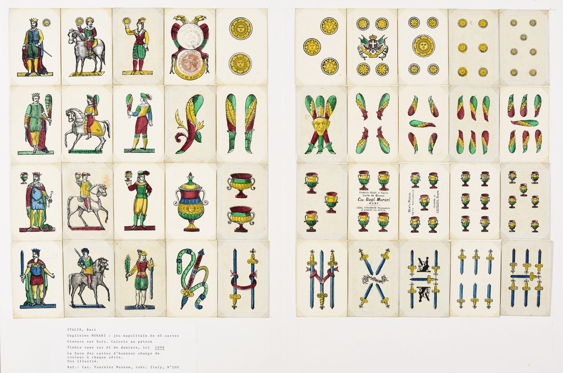 Null 3 set italiani. [C. 1898-1928] 40 carte. Montato sotto gli angoli delle fot&hellip;