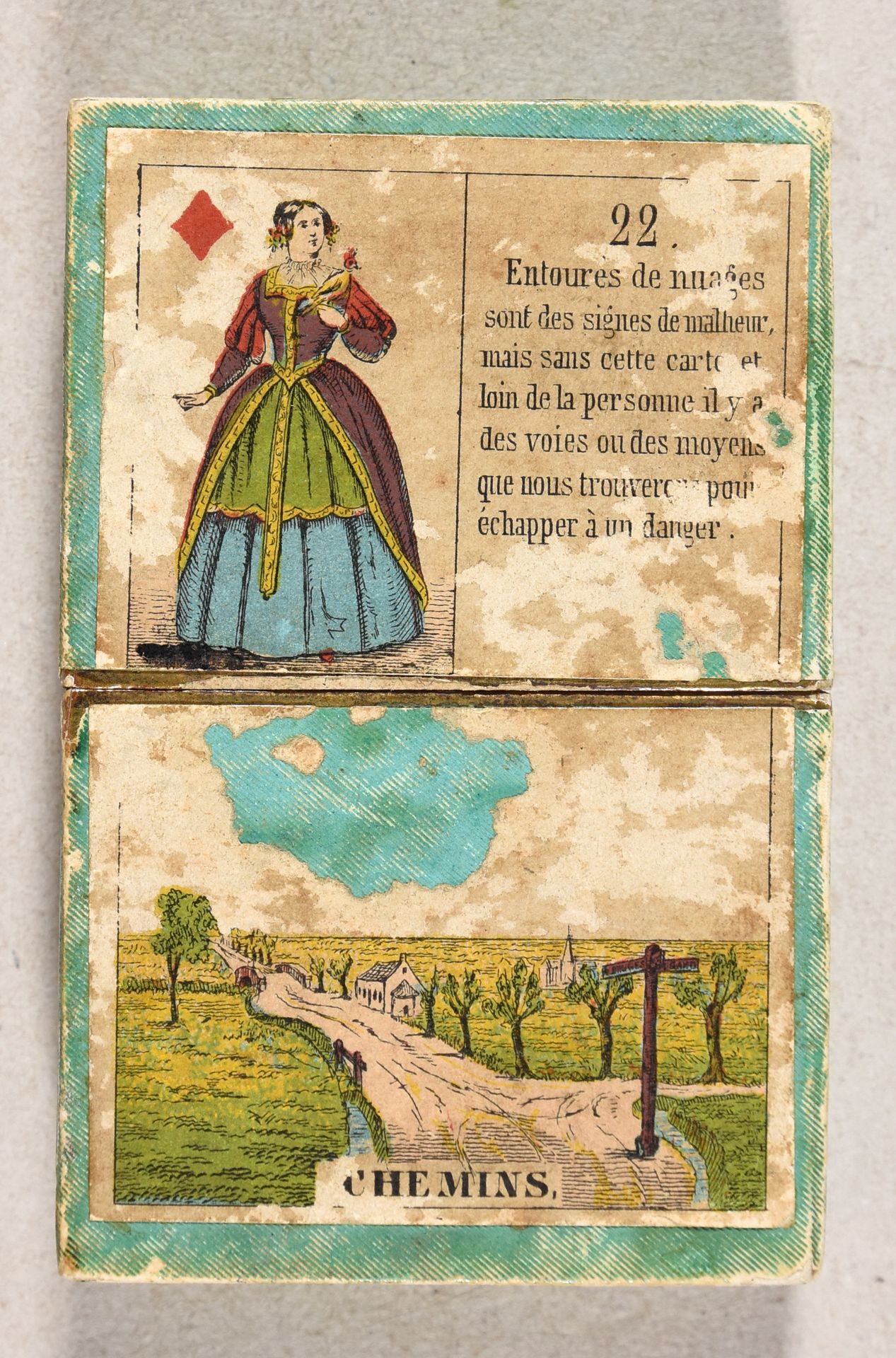 Null 勒诺曼德小姐的游戏。Bruges É. Daveluy [约1860-1870] 全长，色石，8.7 x 5.7厘米，方角，36张卡片（在7K处折叠）&hellip;