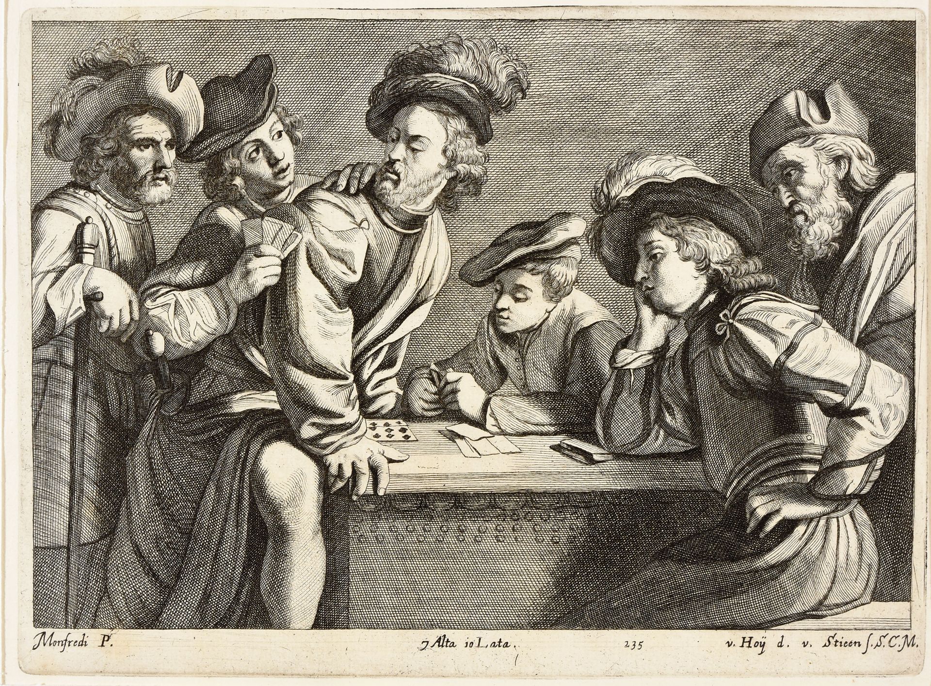 Teniers, David II ; Van Hoy, Nikolaas ; Manfredi, Bartolomeo 39幅牌手版画的图标集。17-20世纪&hellip;