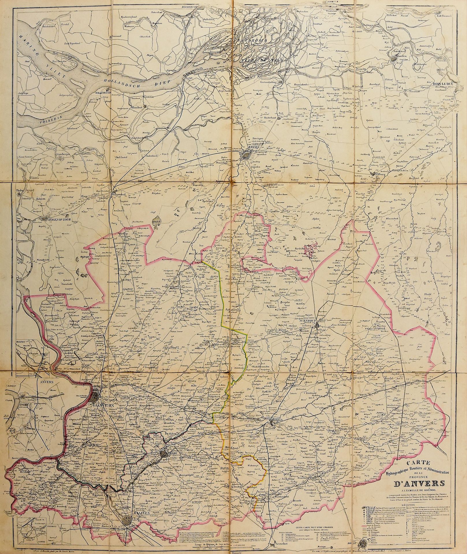 Null 9张各省的大地图。布鲁塞尔地理研究所，由Ph. Van der Maelen创立 [1852-1861] 石板，各种尺寸（83 x 100厘米或更小）&hellip;