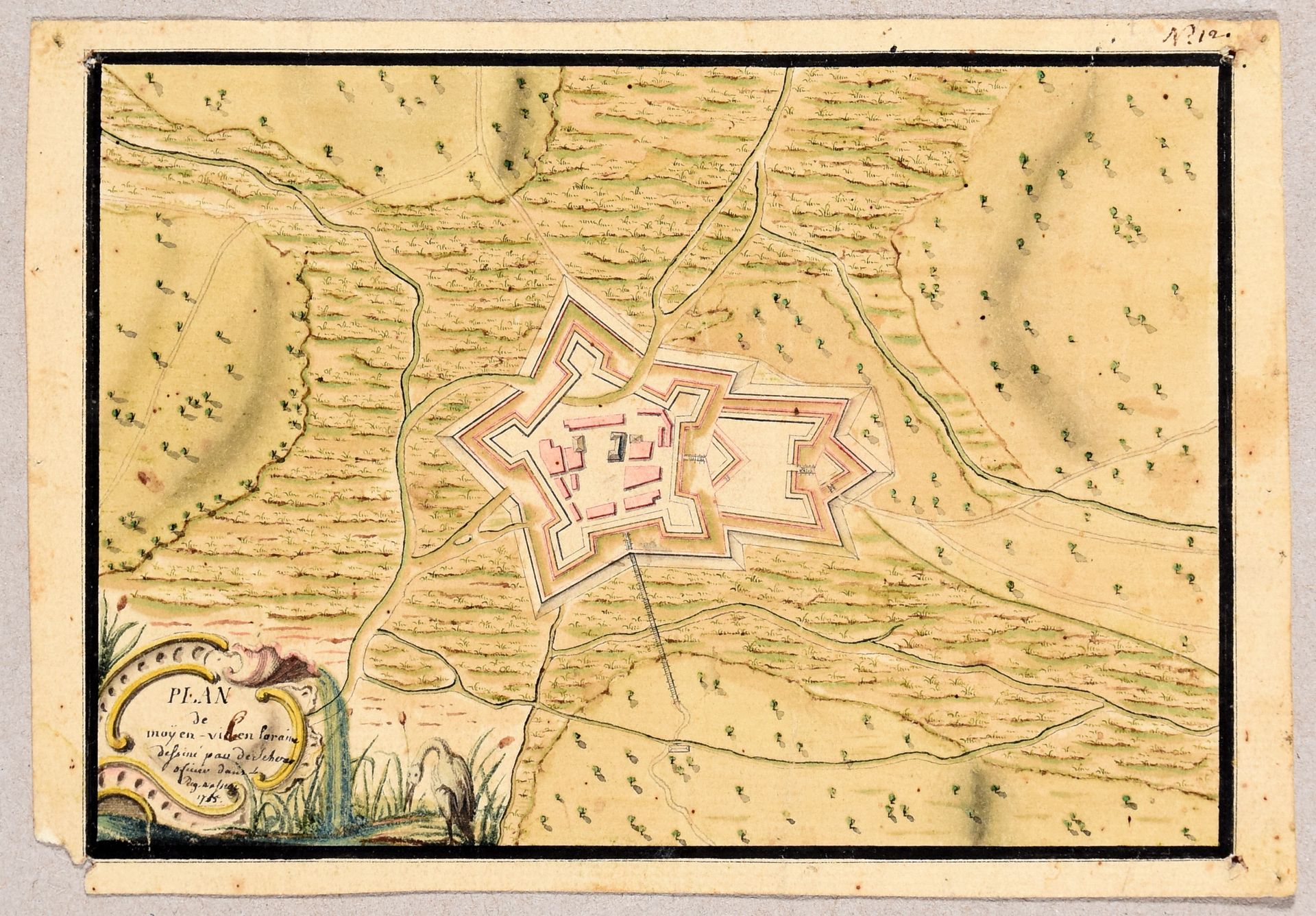 Null SCHERER "Plan de Moyen - ville loraine dessiné par de Scherer, oficier [sic&hellip;