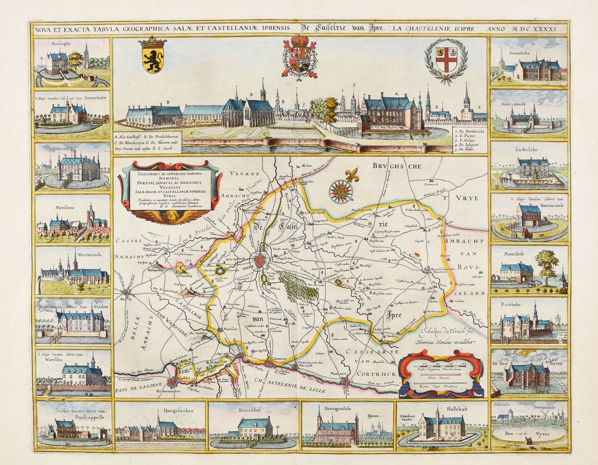 Null 2 maps. 1. Du Plouich, V. Sanderus, A. (after) - De casselrie van Ipres. [A&hellip;