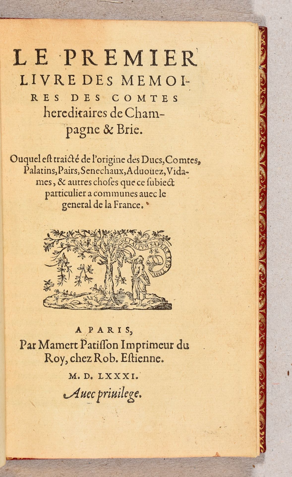 Null PITHOU, Pierre Le premier livre des memoires des comtes hereditaires de Cha&hellip;