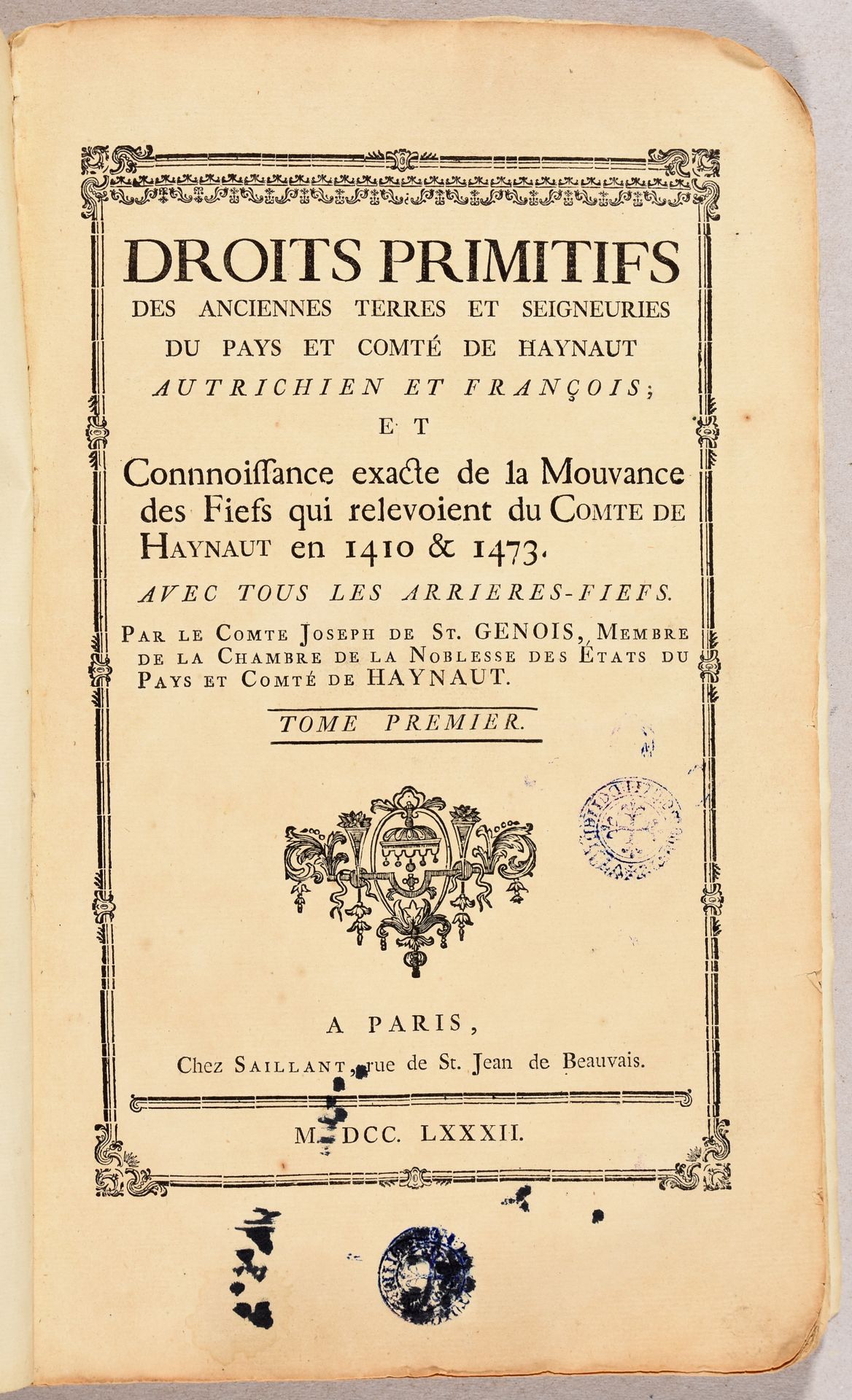 Null (SAINT-GENOIS de GRAND-BREUCQ, François-Joseph de) Memoire relatif à l'inau&hellip;