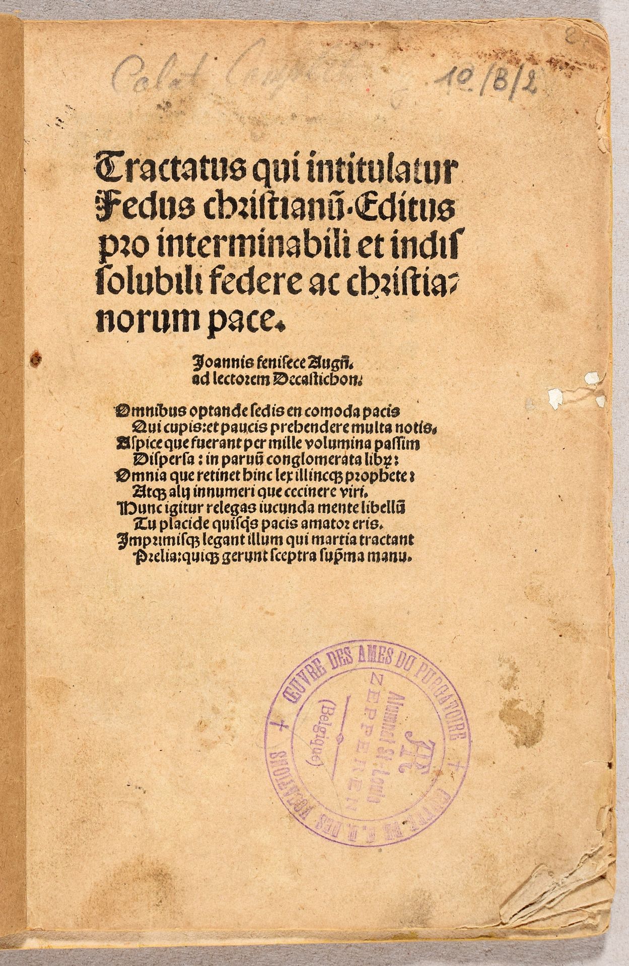 Null ALANTSEE, Ambrosius Tractatus qui intitulatur fedus Christianu[m]. Editus p&hellip;