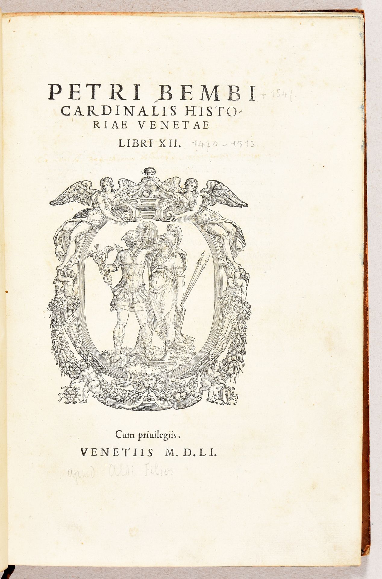 Null BEMBO, Pietro Historiae Venetae libri XII. Venedig (Sons of Aldus Manutius)&hellip;