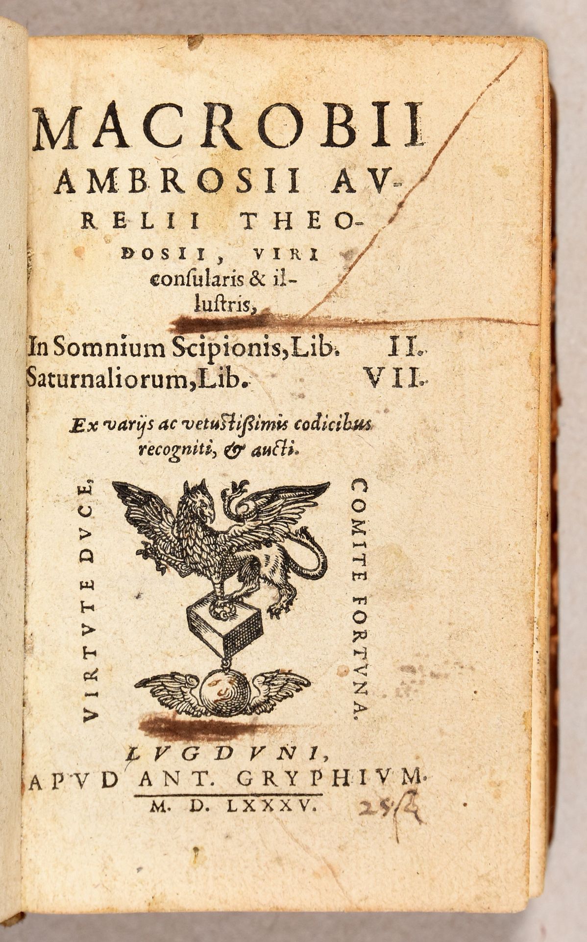 Null MACROBIUS, Ambrosius Aurelius Theodosius In Somnium Scipionis lib[ri] II.Sa&hellip;