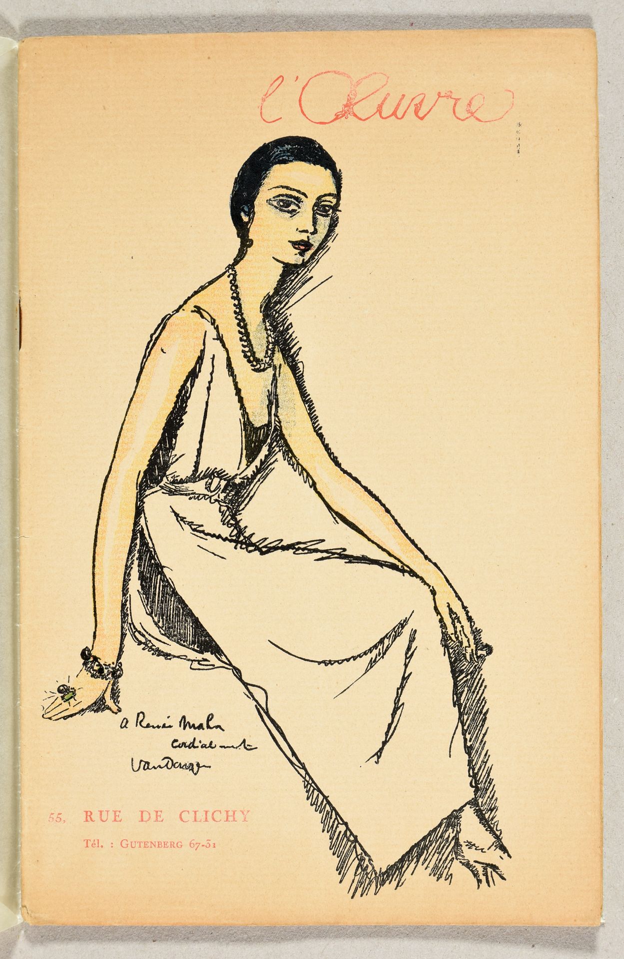 Van Dongen, Kees Programme de la saison 1921-1922 du Théâtre de l'Oeuvre. [1921]&hellip;