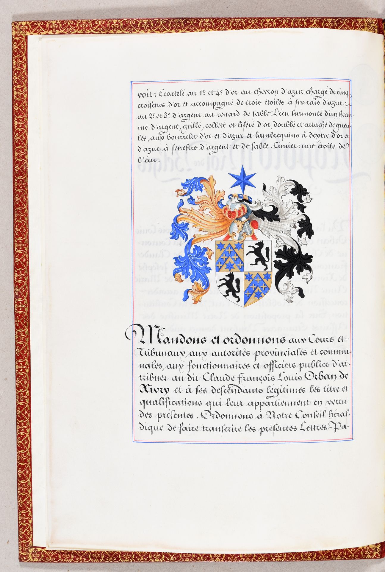 Null LÉOPOLD II de Belgique Lettres patentes de concession de noblesse à Claude &hellip;