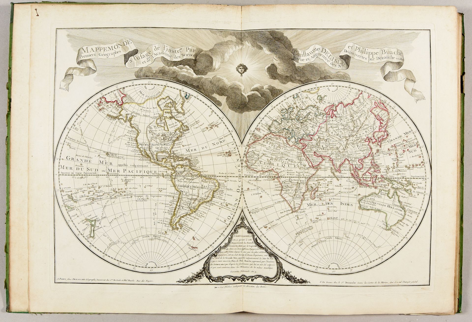 Null 综合地图集。18 世纪晚期至 19 世纪早期 大对开本：22 幅镌刻地图，18 幅配有彩色边框（"Orbis veteribus "折页下方，d'An&hellip;