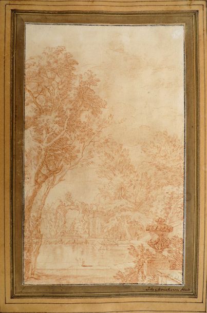 Moucheron, Isaac de Attributed to MOUCHERON, Isaac de [View on a lake and a grot&hellip;