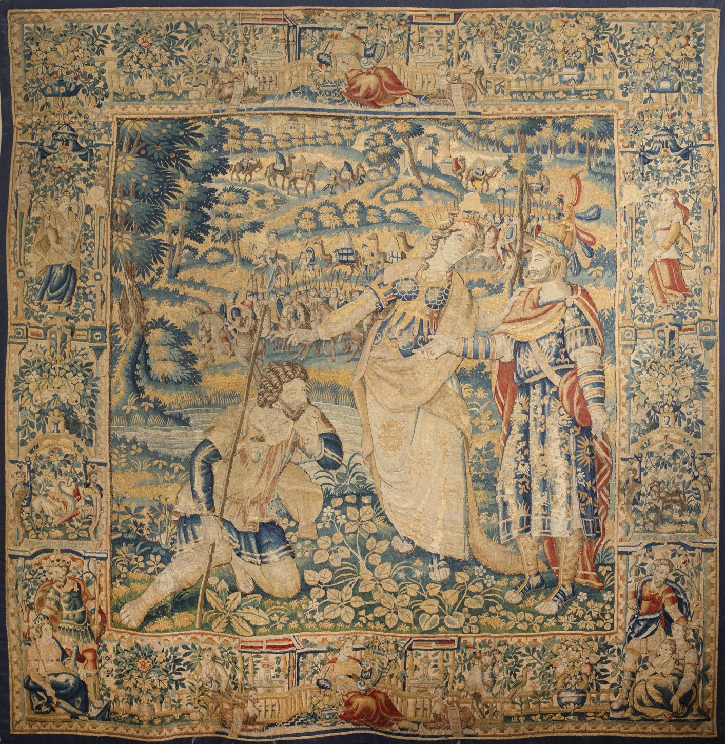 Null Rare tapisserie représentant « la reine Thomiris recevant le messager de Cy&hellip;