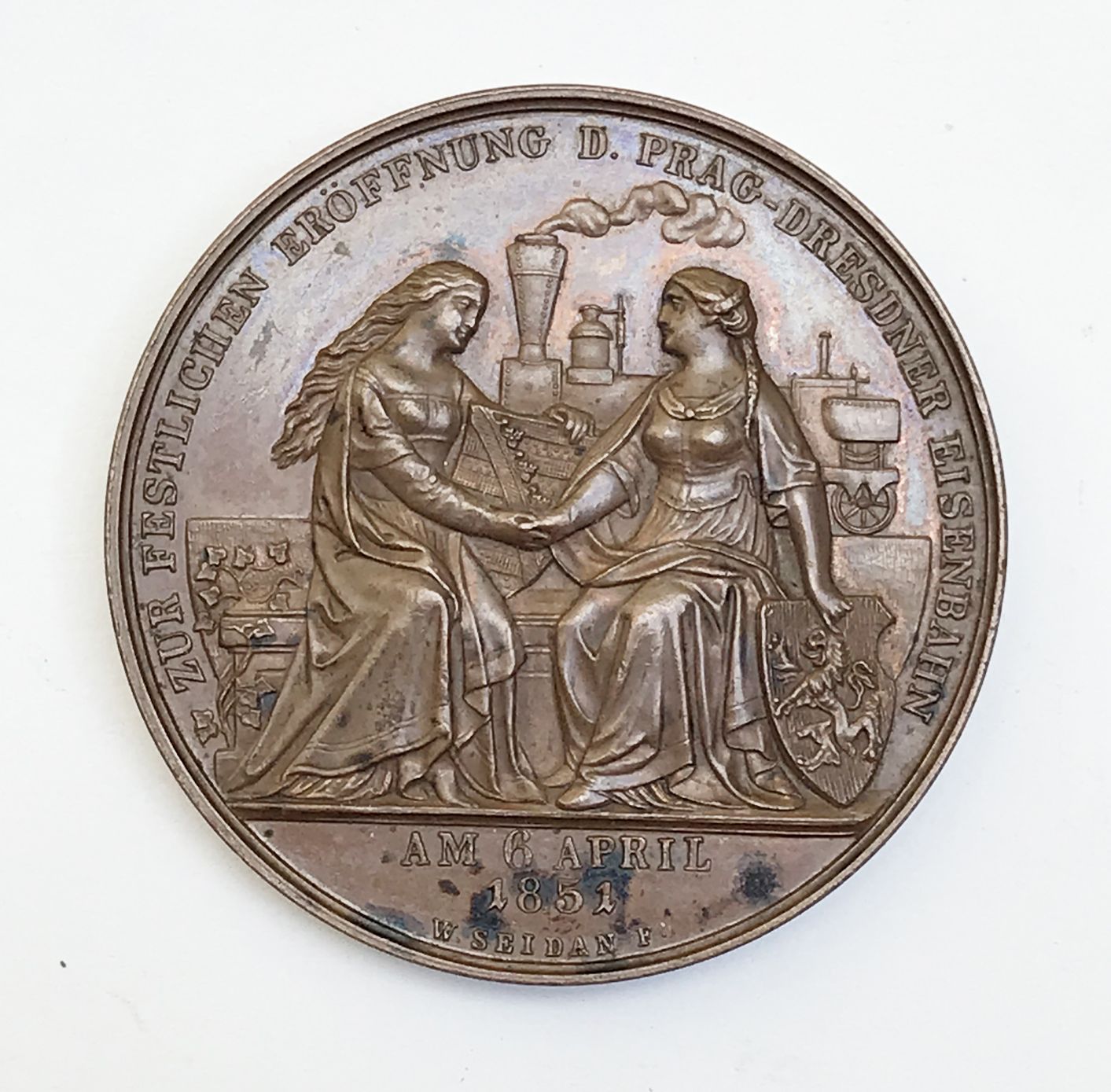 Null Bohême. AE médaille, 1851, Seidan. Chemin de fer de Prague à Dresde. 

A./ &hellip;