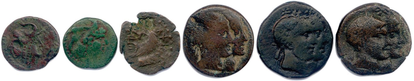 Null Lot de CINQ bronzes de Numidie : 

Royaume des Massyles de l’Ouest 108-48 (&hellip;