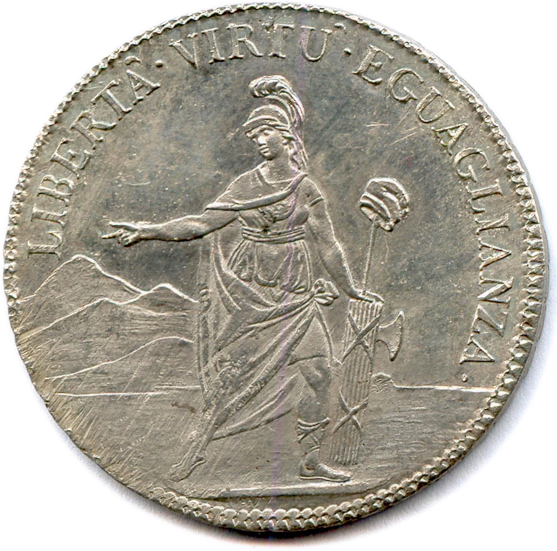 Null 皮埃蒙特共和国

1798年12月10日-1799年6月20日

Mezzo scudo d'argent 七年（1799）。

(17,65 g) &hellip;
