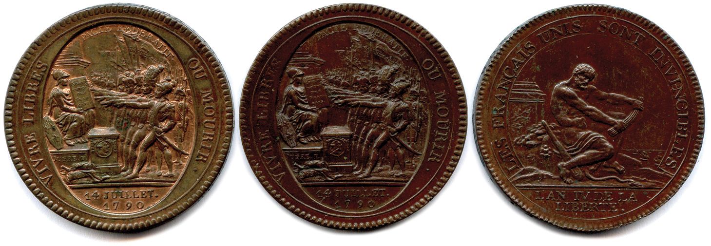 Null CONSTITUTION 1791-1792

Trois monnerons en bronze : 

5 sols (Département d&hellip;