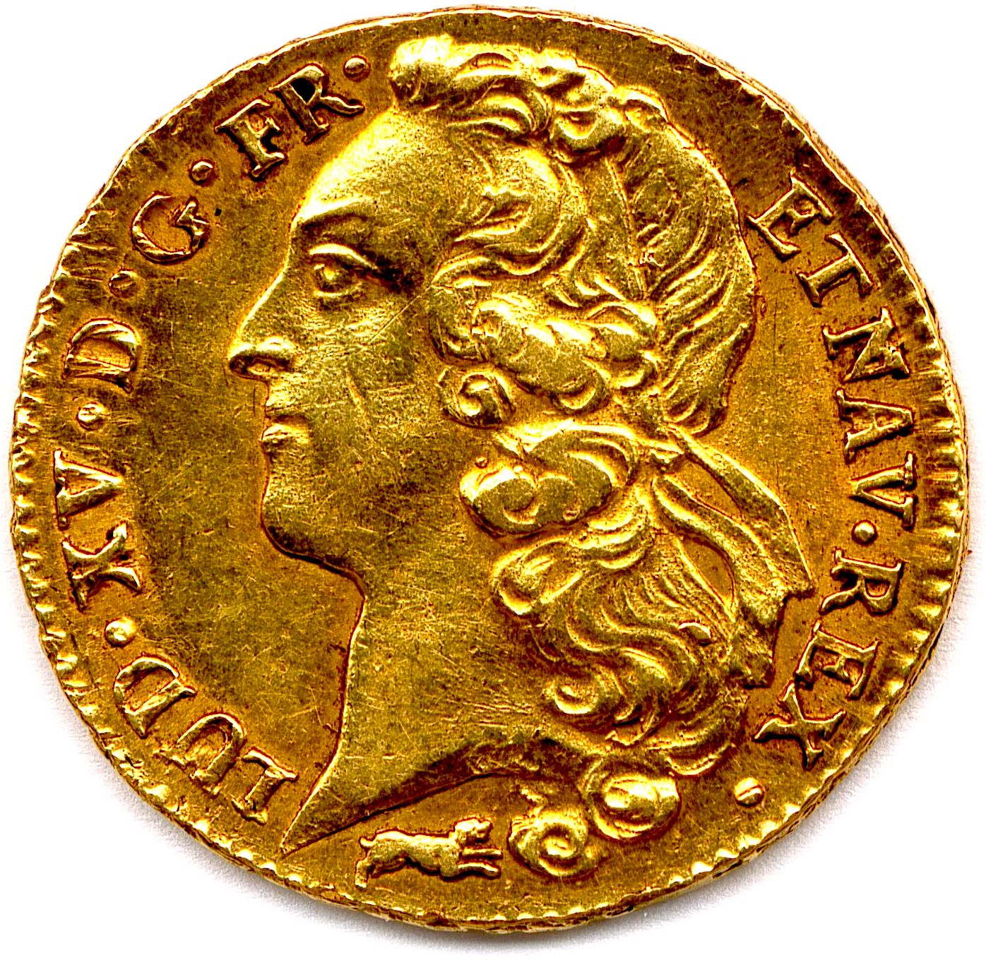 Null LOUIS XV 1715-1774

Double-louis d’or au bandeau 1768 R = Orléans. 

(16,31&hellip;