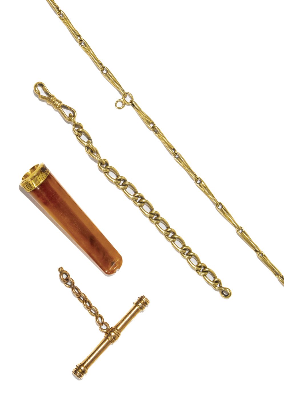 Null LOT in 18K yellow gold (750/°°) including a cigarette smoker and two fragme&hellip;
