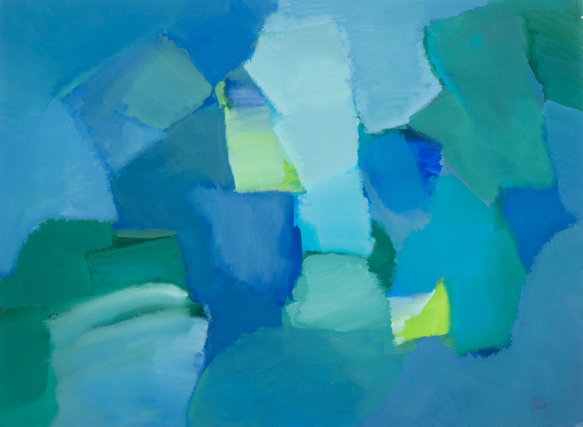 Null Michel FAURE (1928-2009).

Composition bleu et verte, 1973.

Gouache. Signé&hellip;