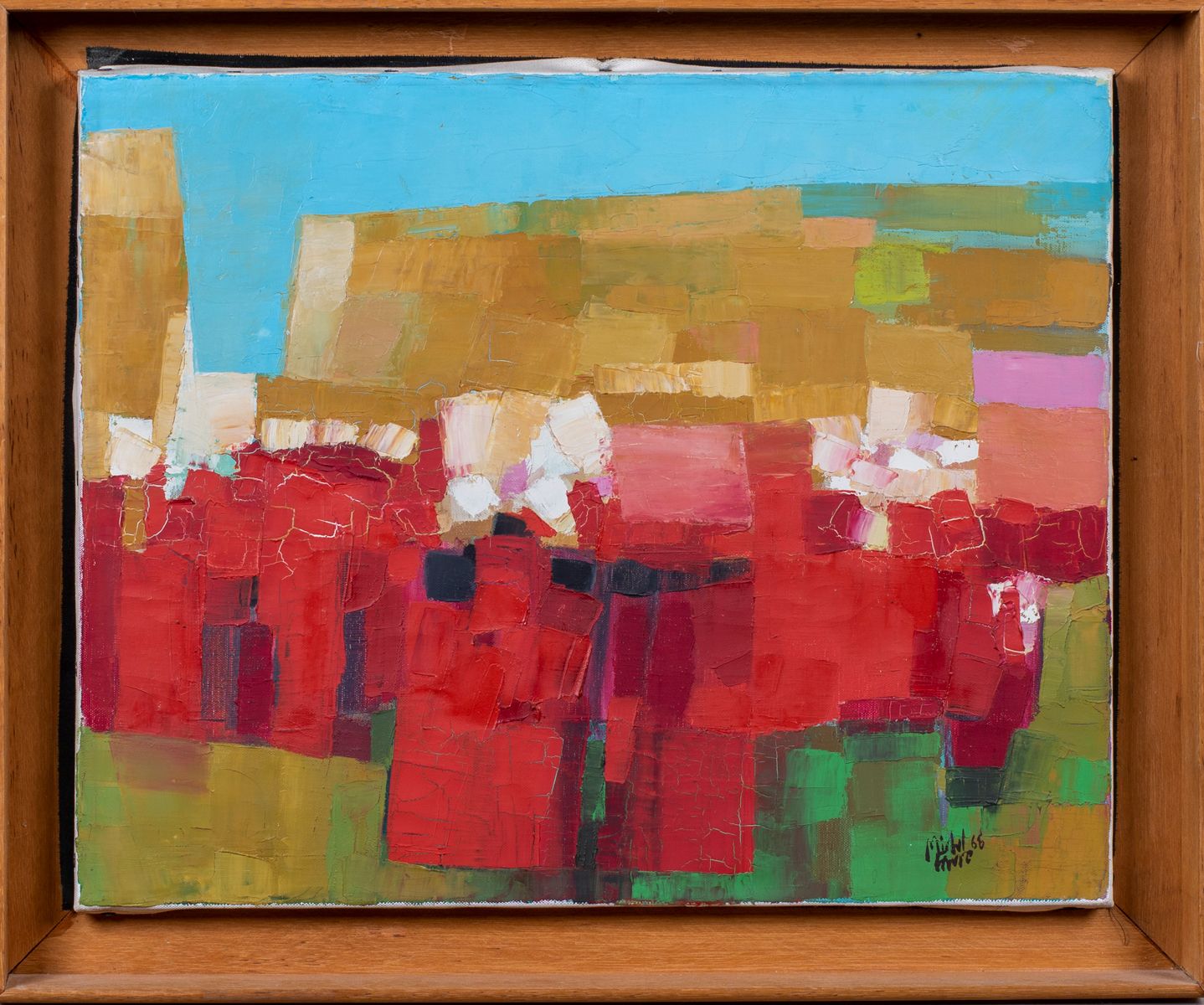 Null 米歇尔-法尔（1928-2009）。

Bigoudenes。

布面油画。右下方有签名。

33 x 41厘米。

裂缝。框架。