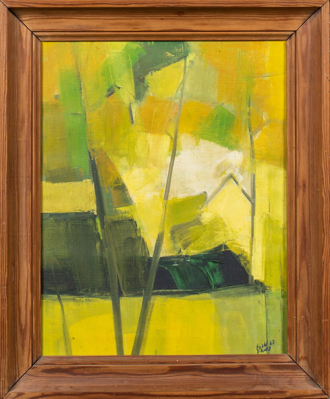 Null Michel FAURE (1928-2009).

Yellow and green composition, 1967.

Oil on canv&hellip;