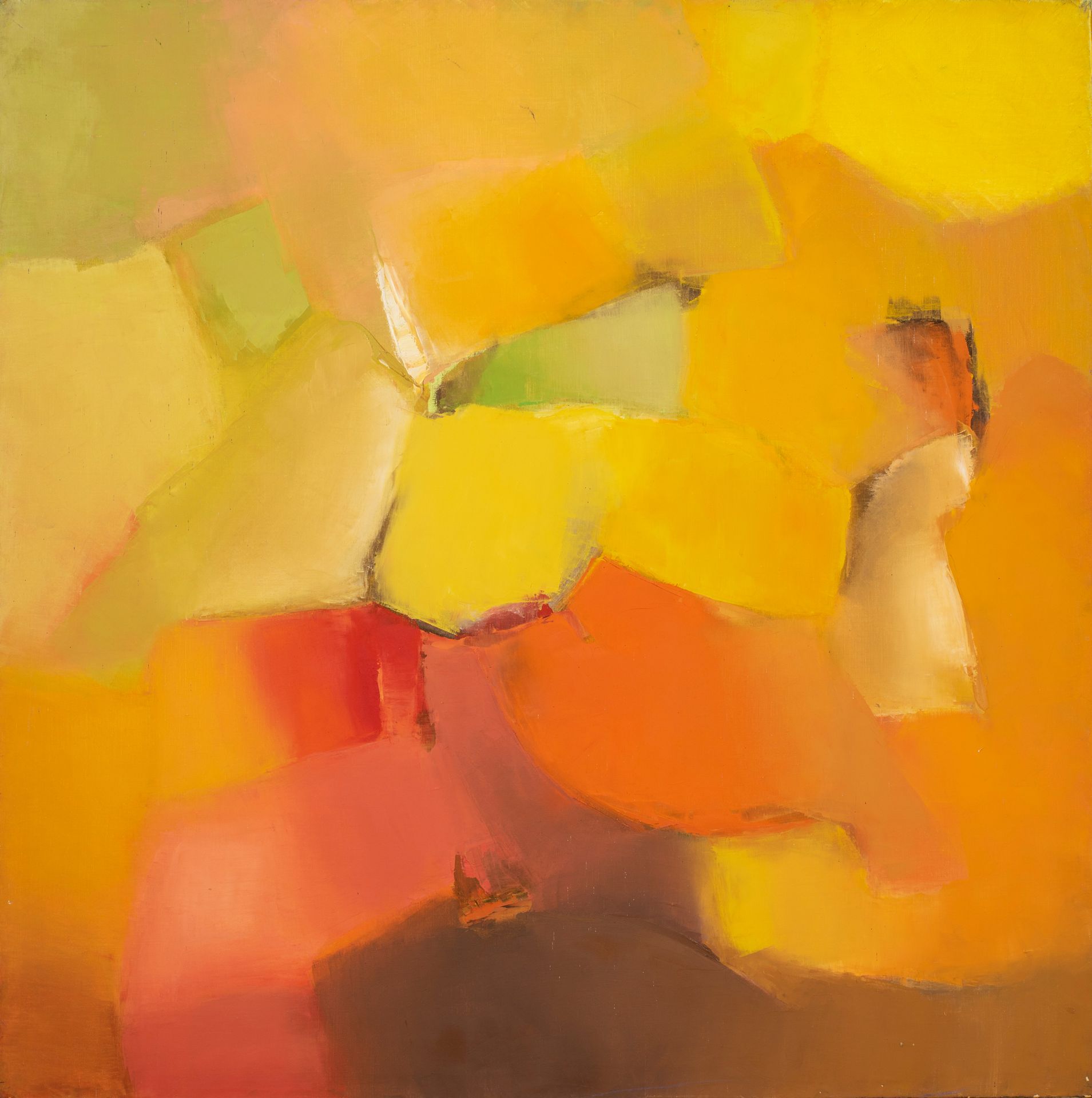 Null 米歇尔-法尔（1928-2009）。

黄色成分，1973年。

布面油画。背面有签名和日期73。

100 x 100厘米。