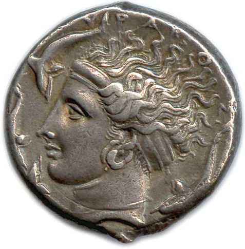 Null SICILY - SYRACUSE Reign of Denys 406-367

Head of the nymph Arethusa on the&hellip;