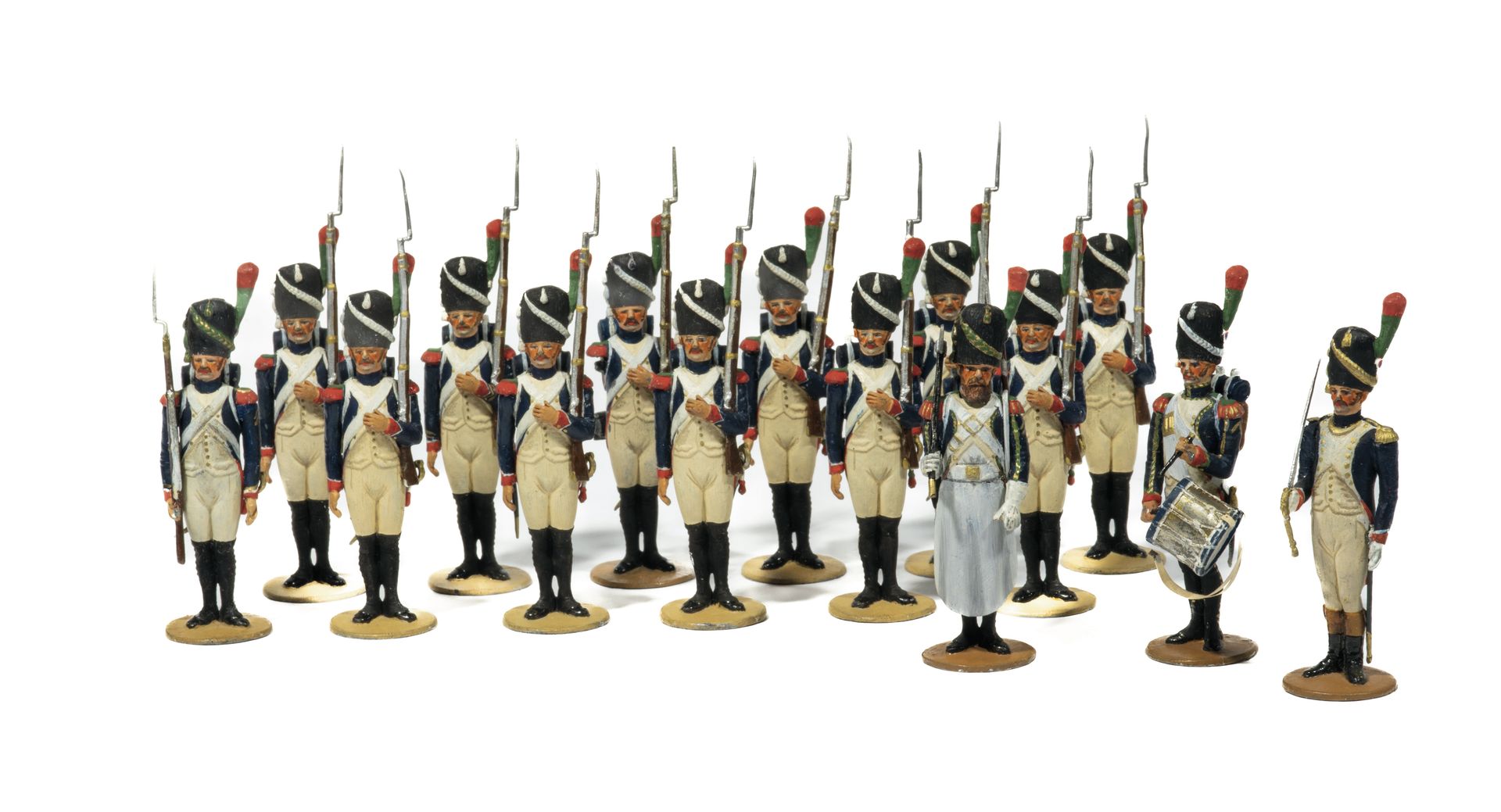Null Métayer。帝国卫队的 "骑兵"。1名军官，1名士官，1名工兵，1名鼓手和11名士兵。(15图)。