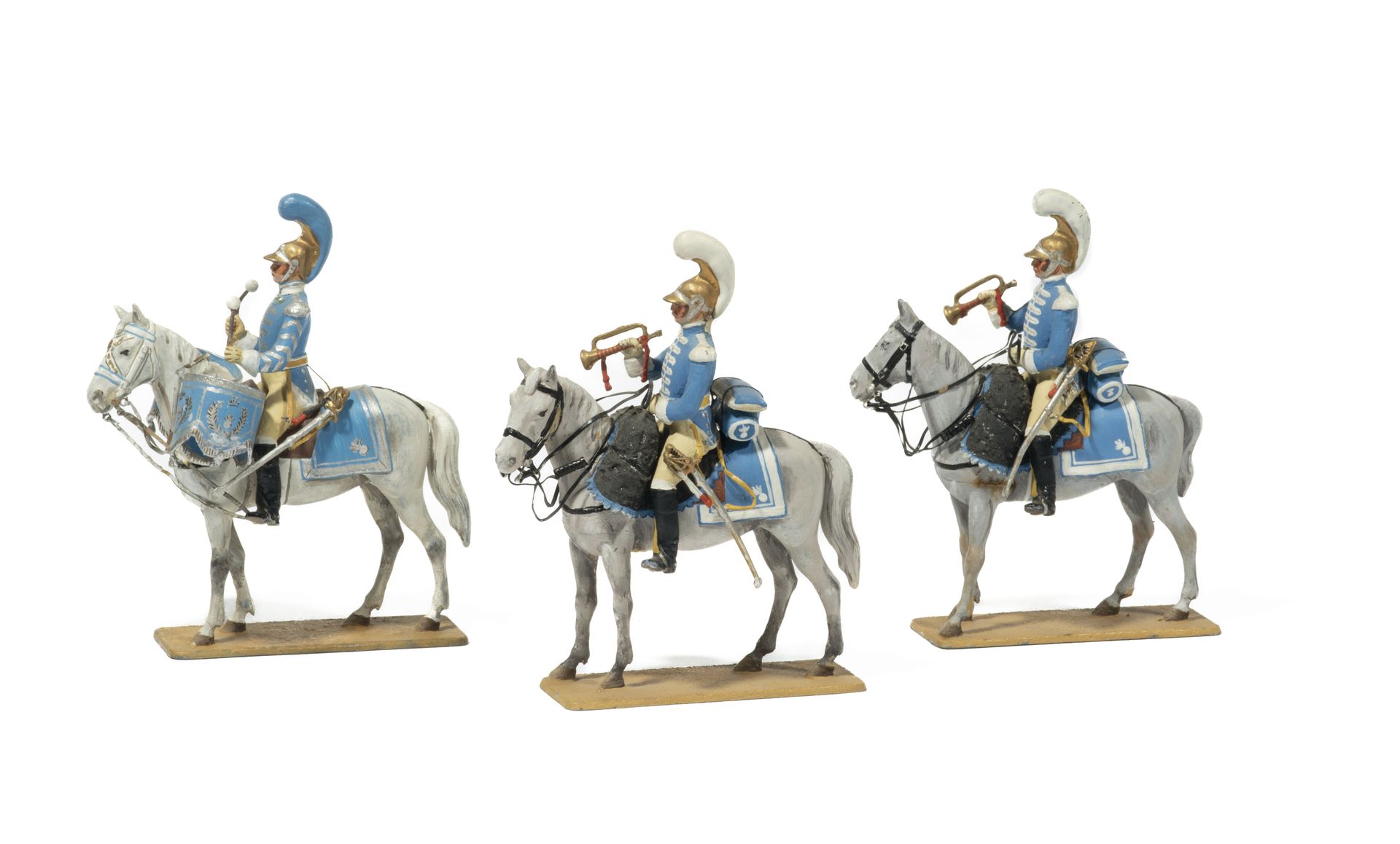 Null Métayer. Los Carabinieri con armadura (1810). El timbalero y 2 trompetistas&hellip;