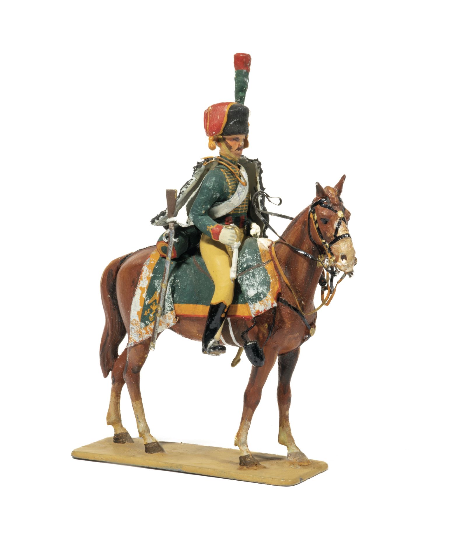 Null Métayer。帝国卫队的 "骑士"（Chasseurs à cheval）。1名军官（缺少军刀，军刀辫子上有氧化现象）。(1张图)。否则B.E.