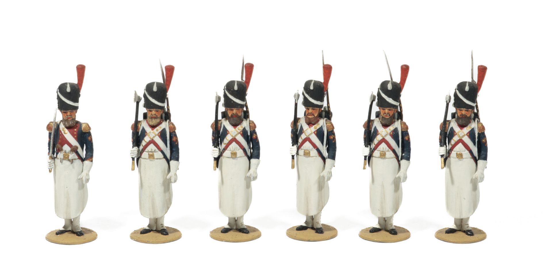 Null Métayer。帝国卫队的第1步兵掷弹兵团。栏目的负责人。1名士官和5名工兵。(6张图)。T.B.E.