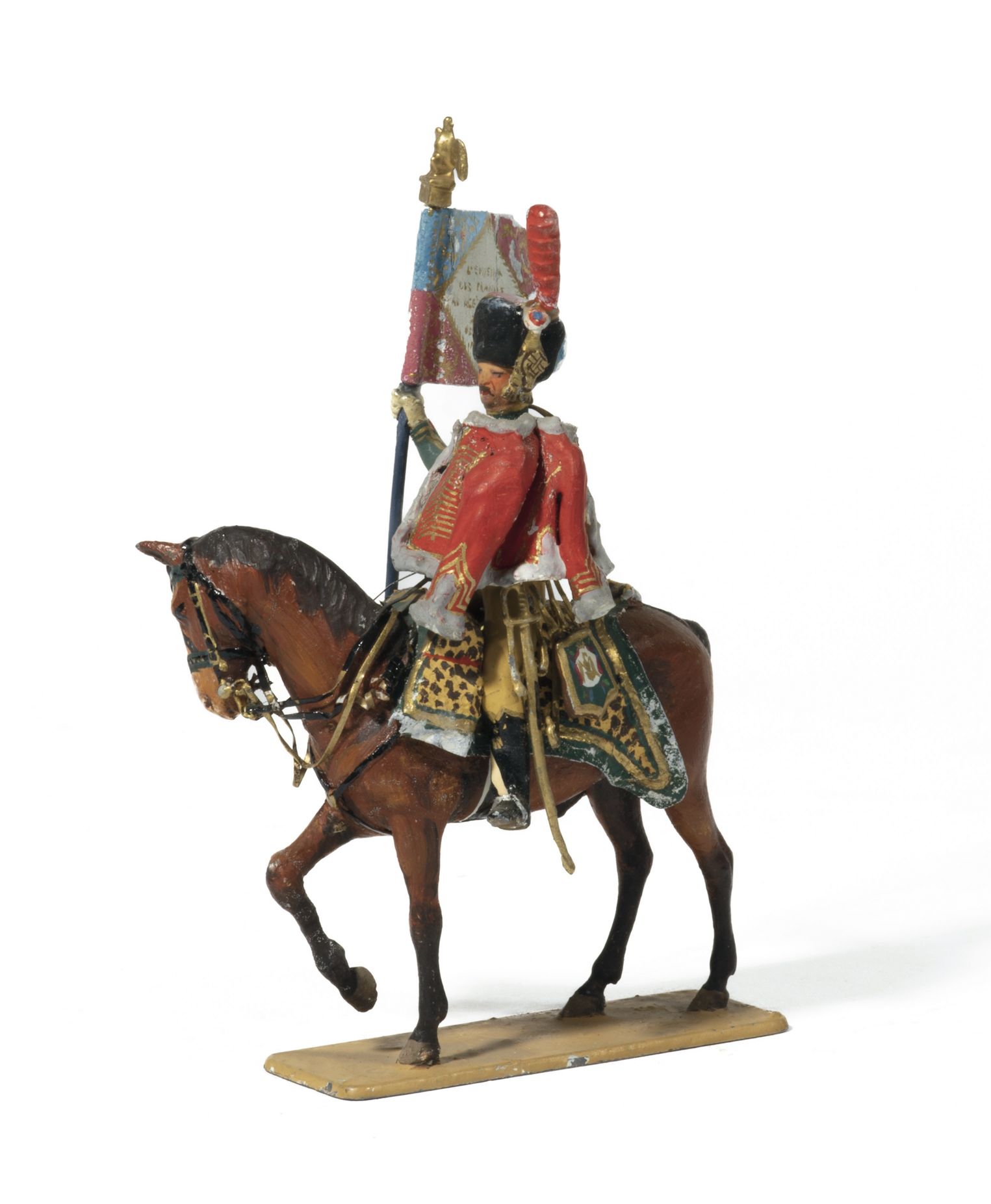 Null Métayer。帝国卫队的 "骑士"（Chasseurs à cheval）。标准（1图）。(Schabraque边缘的氧化，否则B.E.)。