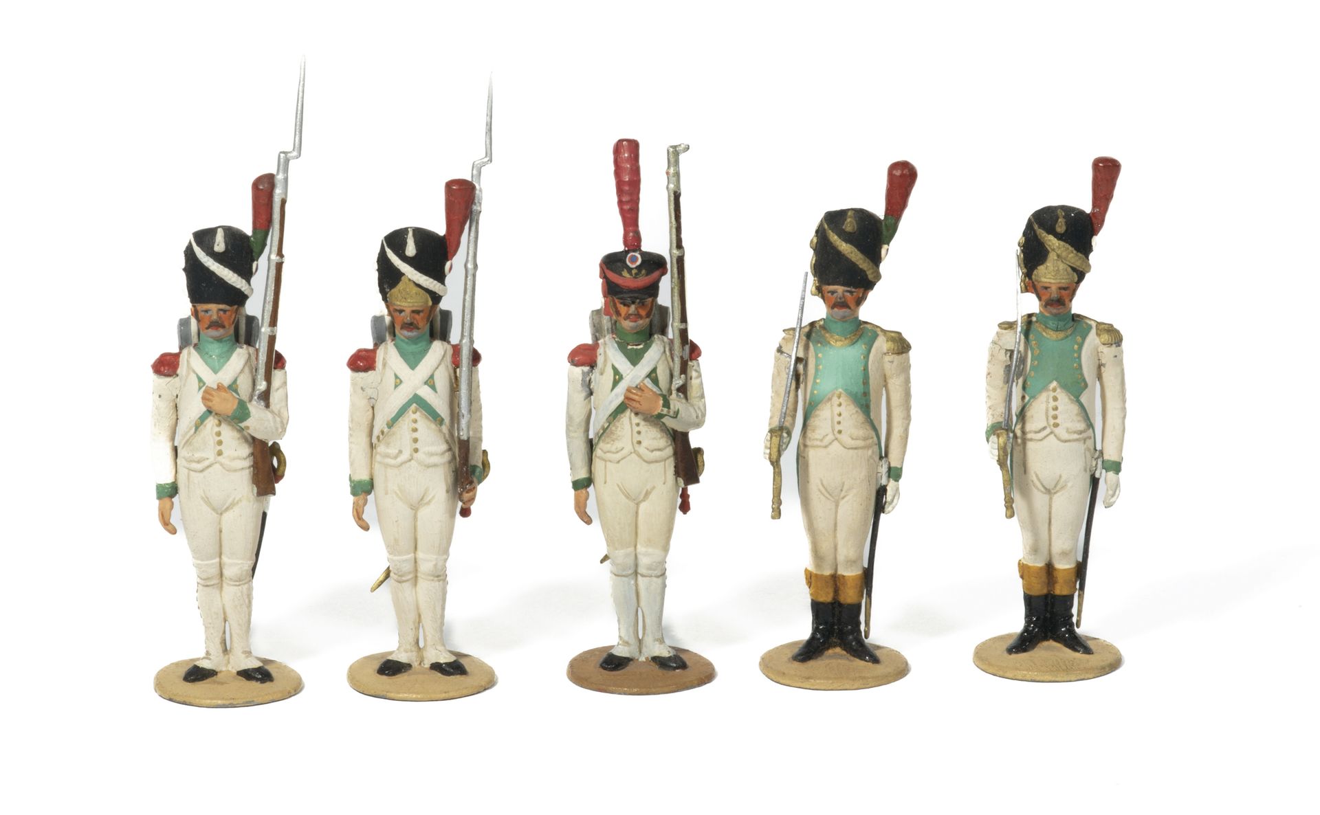 Null Métayer。约瑟夫-拿破仑军团。榴弹兵：2名军官，3名榴弹兵。(5张图)。(缺少一把刺刀）。否则B.E.