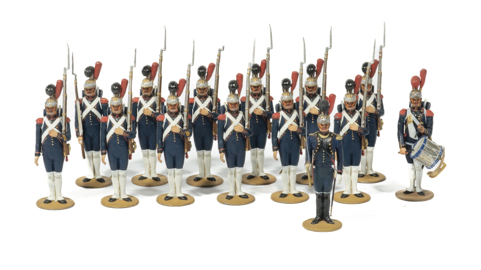 Null Métayer。帝国卫队的工程师们。1名军官，1名士官，1名鼓手和11名士兵。(14图)。T.B.E.