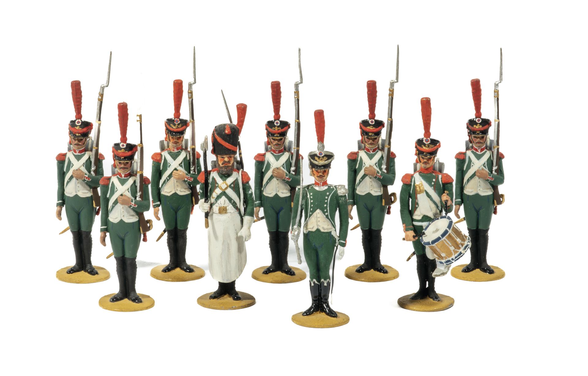Null Métayer。奥弗涅之行的军团。榴弹兵：1名军官、1名鼓手、1名工兵和6名士兵。(9图)。T.B.E.