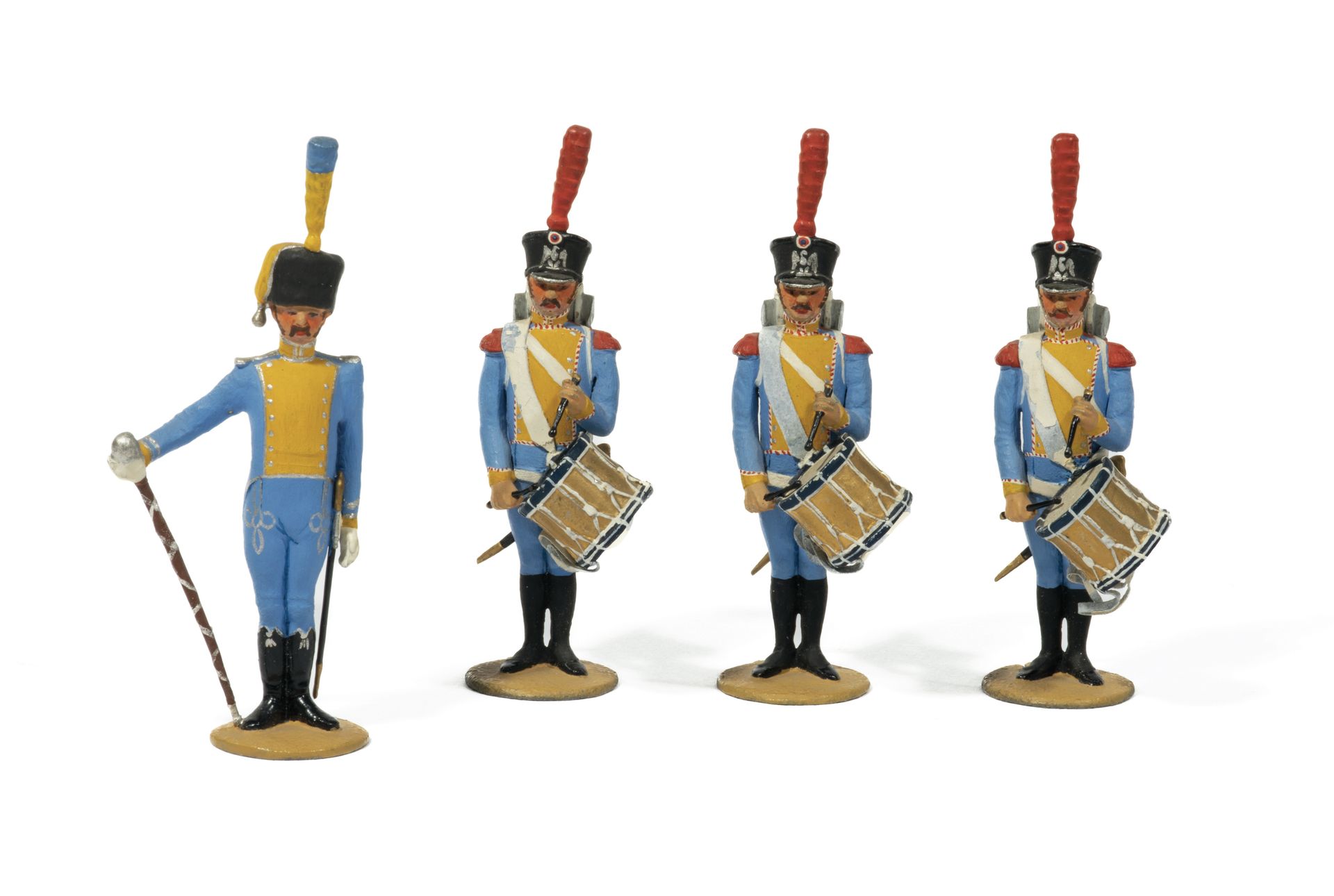 Null Métayer. The Isembourg Regiment. The grenadiers. 3 drums and 1 drum major (&hellip;