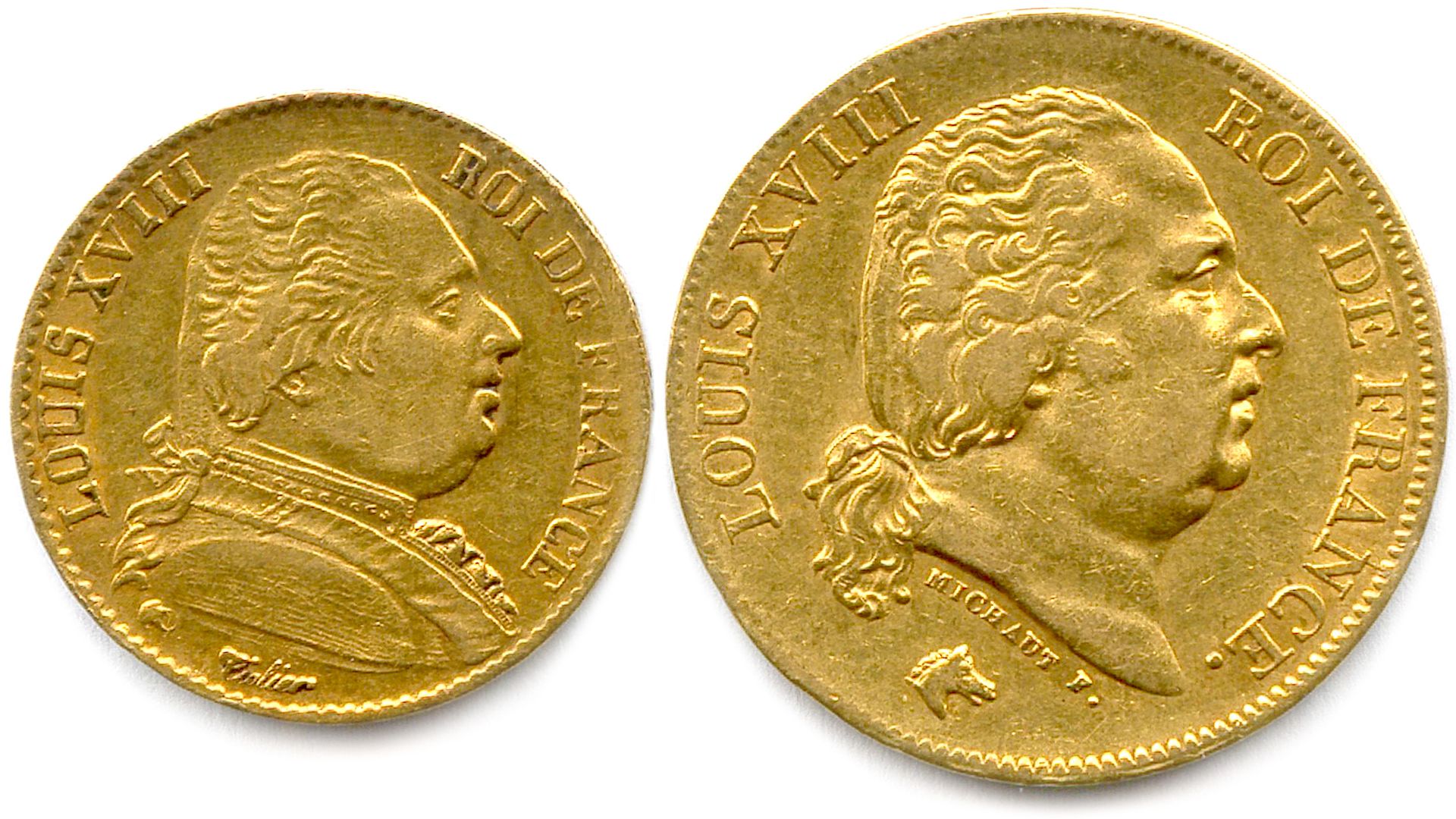 Null LOUIS XVIII frère de Louis XVI 1814-1815-1824

Deux monnaies en or : 

20 F&hellip;
