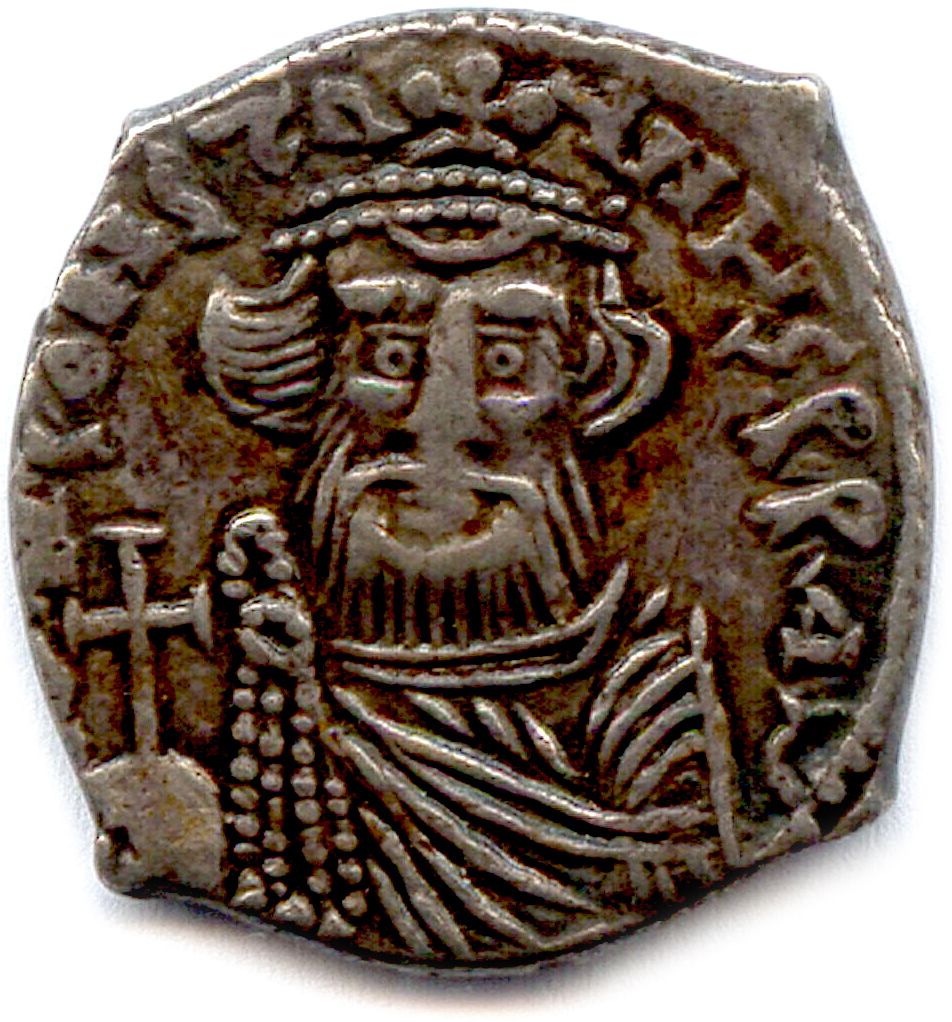 Null 康斯坦丁二世 641年9月-668年7月15日

d N CONSTAN-TINЧS P P AV。他的半身像在前面。

R/. DEЧS AdIЧT&hellip;