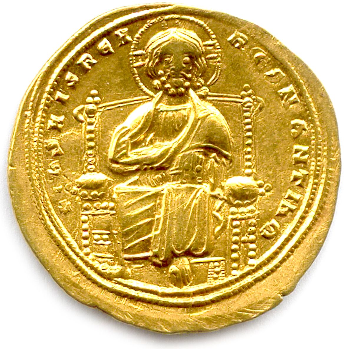 Null 1028年11月12日-1034年4月11日，罗马三世阿格拉

IhS XIS REX REGNANTInm.威严的基督。R/. ΘCE bOHΘ' &hellip;