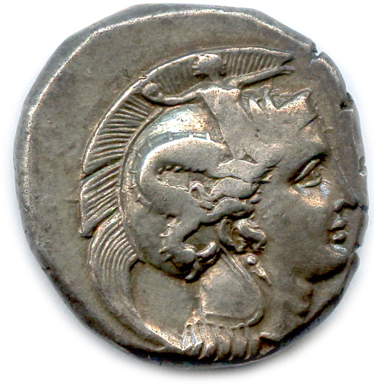 Null LUCANIE - THURIUM 350-300

Tête d'Athéna à droite, coiffée d'un casque orné&hellip;