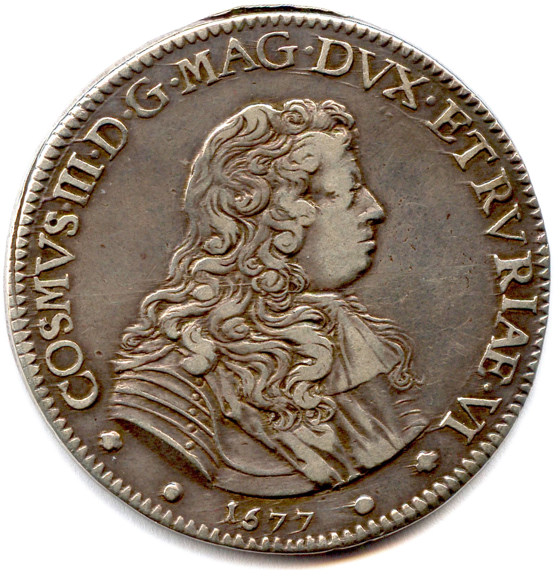 Null 意大利--佛罗伦萨--柯西莫三世--德梅西1670-1723年

1677年佛罗伦萨，银质皮亚特（基督的洗礼）。(31,00 g) ♦ Dav 420&hellip;