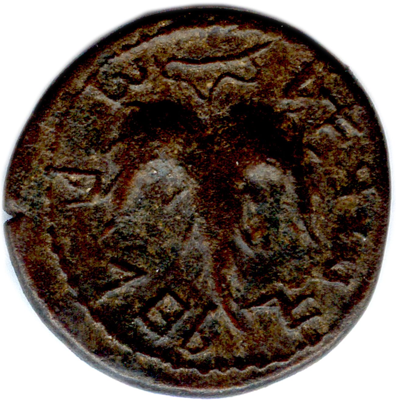 Null Judea Revolt of Bar Kochba 132-135

Vine leaf with circular inscription. 

&hellip;