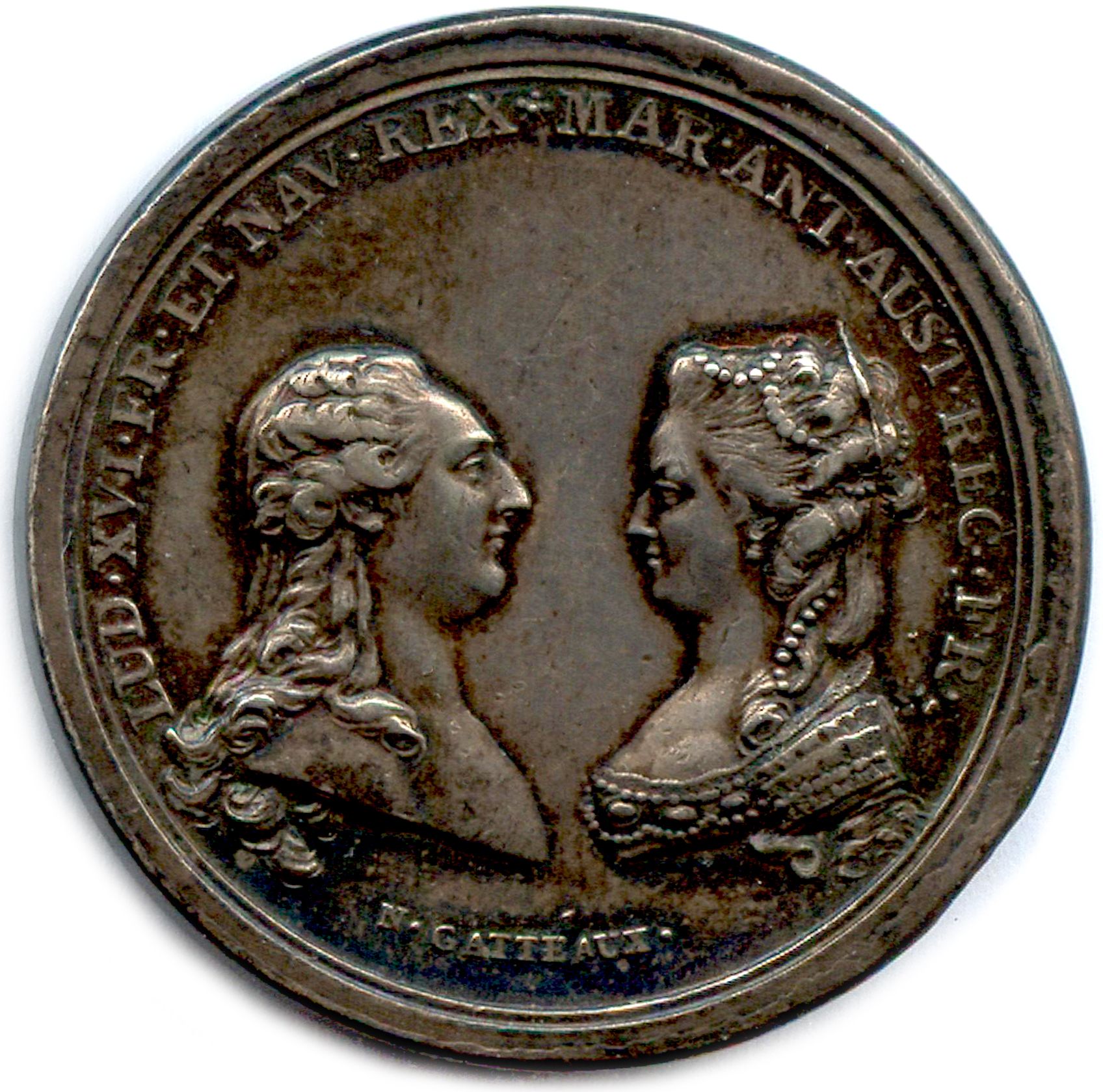 Null LOUIS XVI and MARIE ANTOINETTE 

Silver medal of the marriage of Louis XVI &hellip;