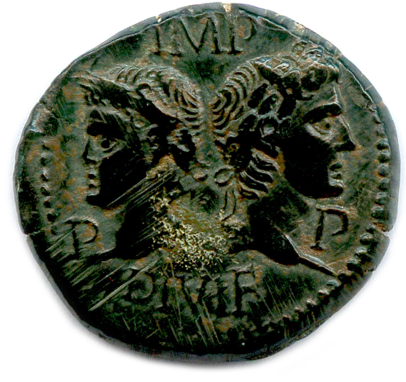 Null AUGUSTO y AGRIPPA Nemausus Nîmes 24 a.C. - 14 d.C.

MP/DIVI.F. Cabeza de Ag&hellip;
