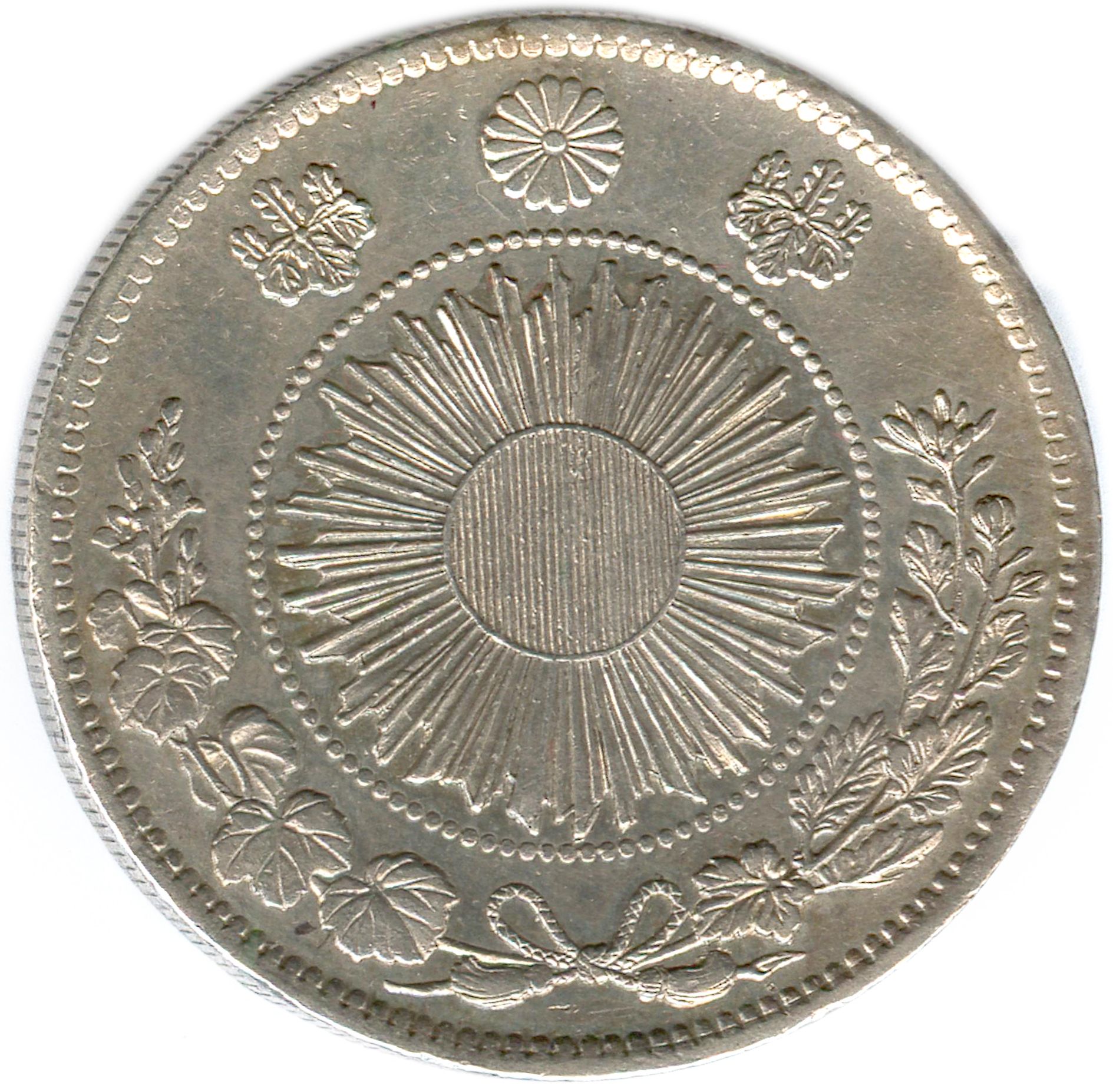Null 日本 - 睦仁1867-1912年

第3年（1870年）银质日元（26,97克） ♦ KM 5.1 

清洁的痕迹。非常好。