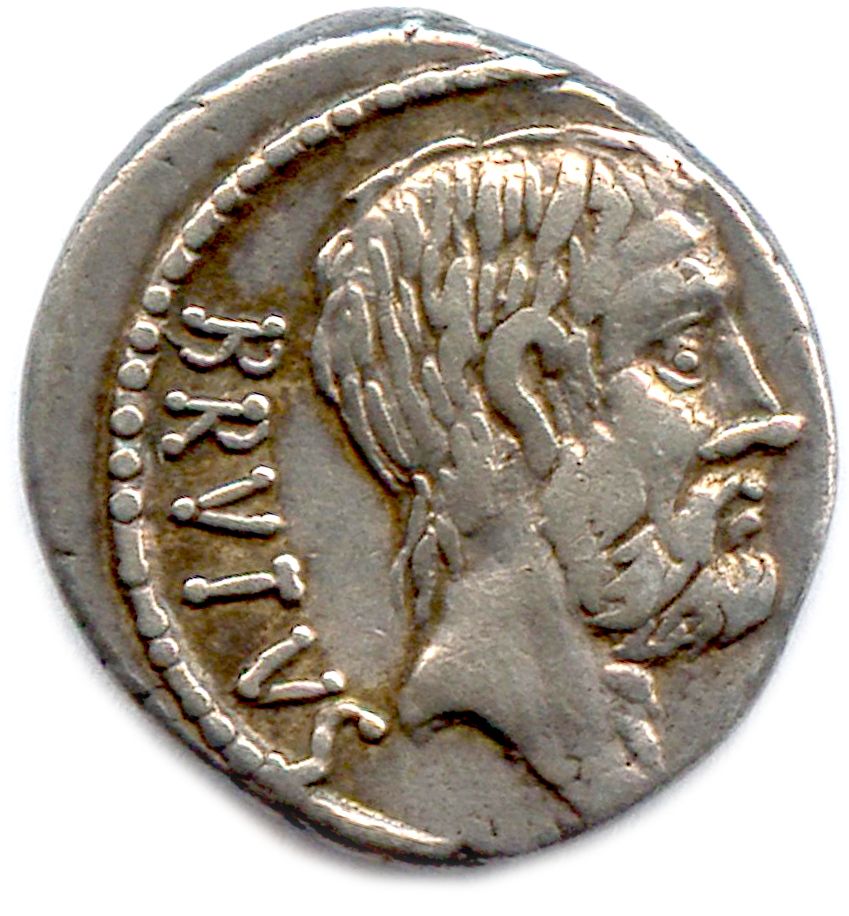 Null 西维利亚问："你是谁？Servilius Caepio /M.朱尼厄斯-布鲁特斯 公元前54年

BRVTVS。朱尼乌斯-布鲁特斯的大胡子头像。R/.&hellip;