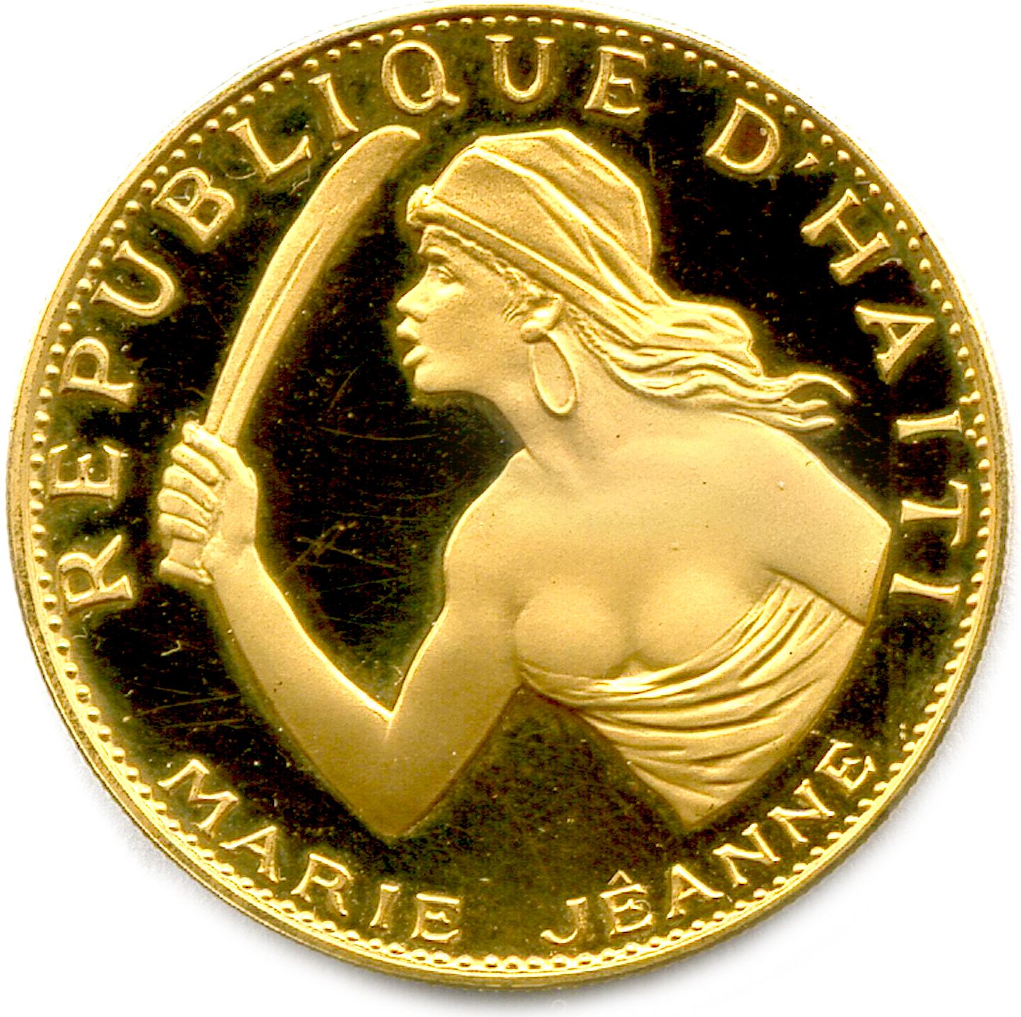 Null HAITI REPUBLIK 

100 Gourdes d'or (Marie Jeanne) 1967. (19,80 g) ♦ Fr 3. 

&hellip;