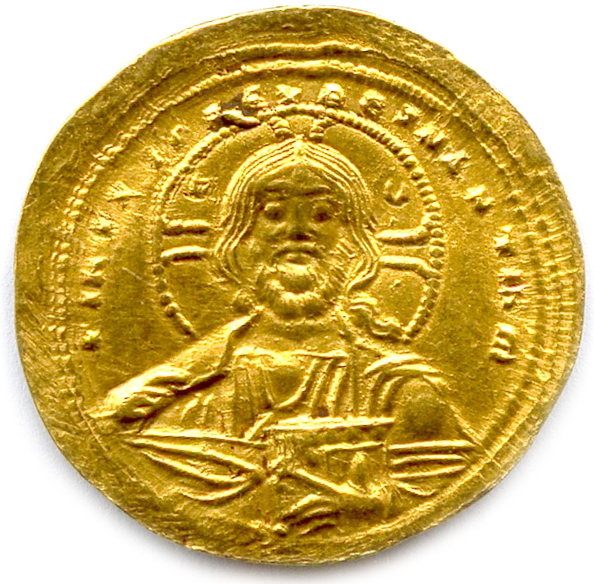 Null 康斯坦丁八世 1025年12月15日-1028年11月11日

IhS XIS RЄX RϚhANTIhm。基督的半身像。R/. CωNStANtIh&hellip;