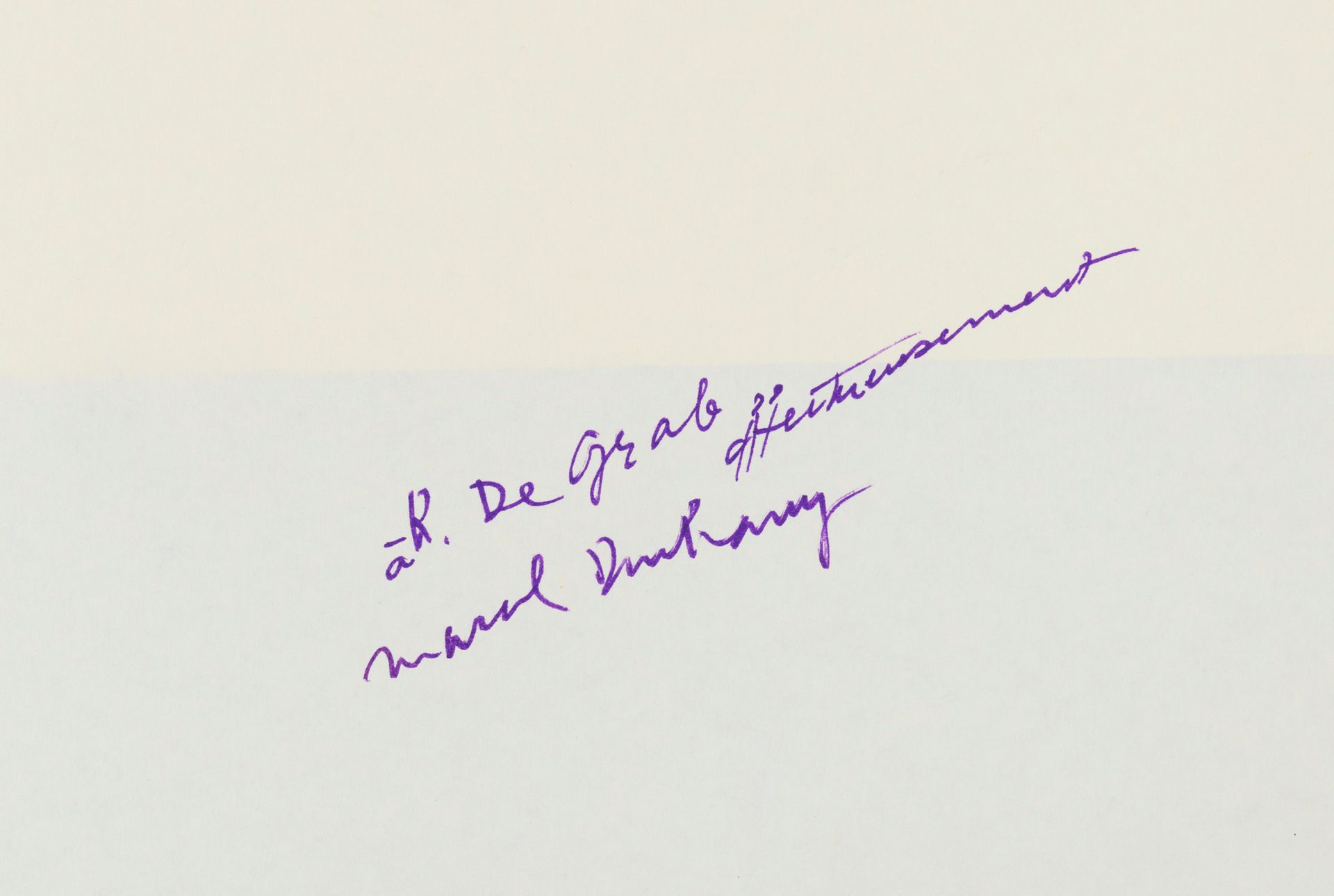 Marcel DUCHAMP Marcel DUCHAMP - 献给Richard de Grab "Affectionately" - 43 X 47 cm &hellip;