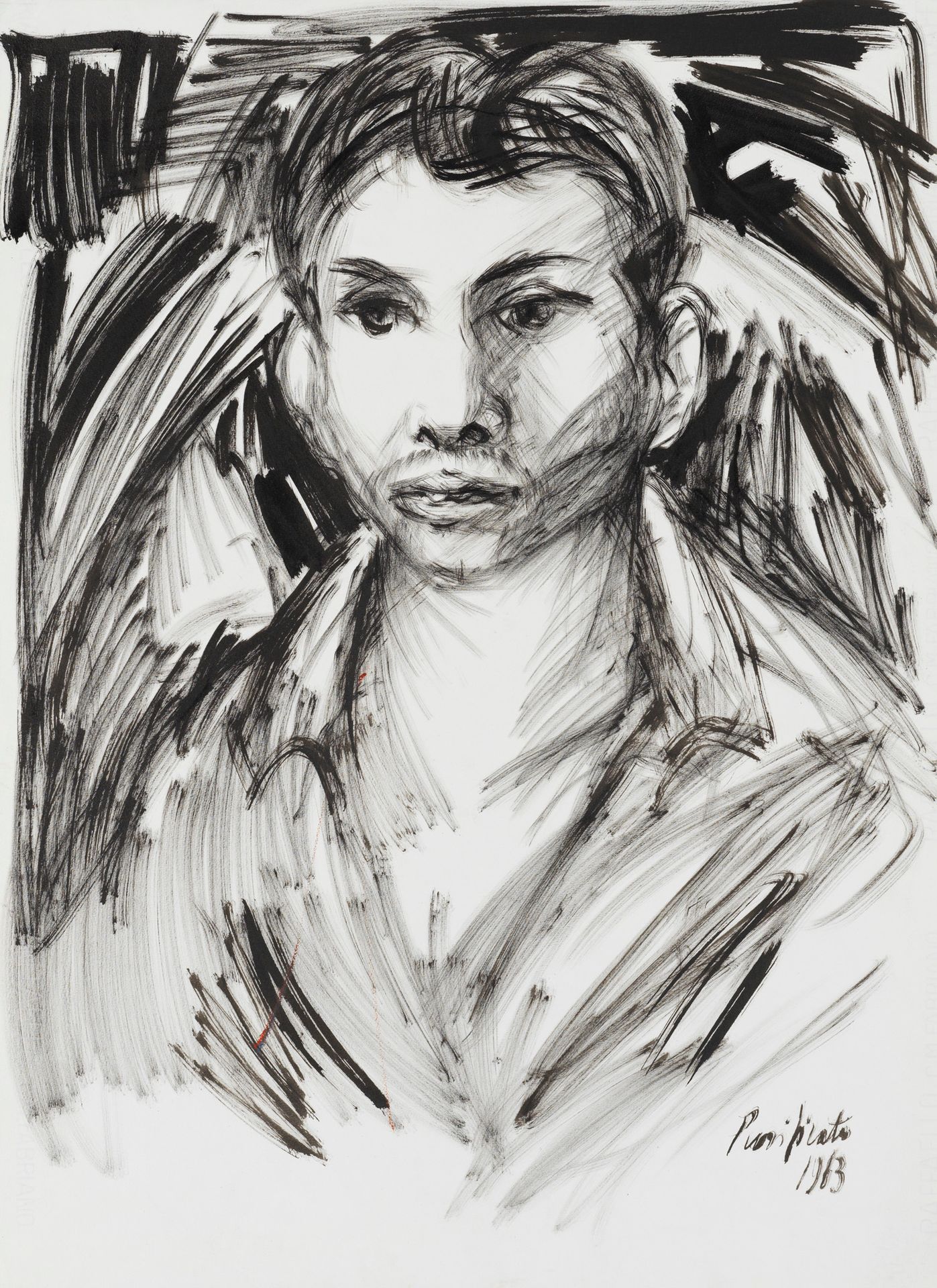 DOMENICO PURIFICATO Domenico PURIFICATO (1915-1984) - Portrait - Ink drawing - S&hellip;